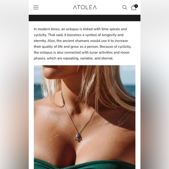 NWT Atolea Gold Octopus Pendant Necklace with Chain & Bag. - Picture 2 of 9